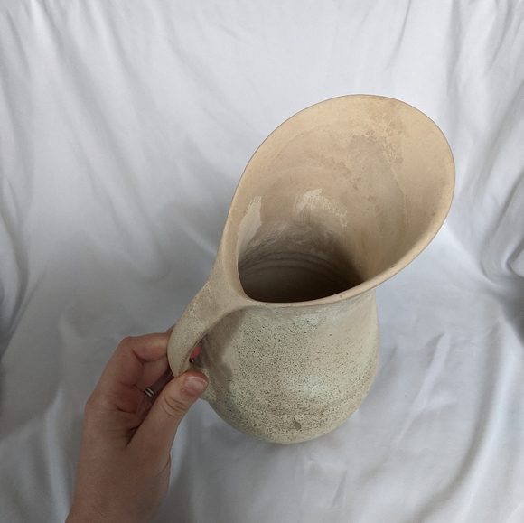 Vintage Speckled Earthenware Pottery Pitcher Vase - Picture 4 of 6